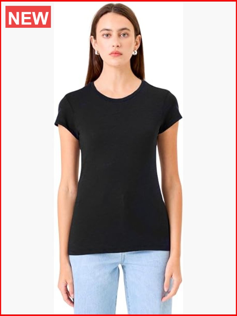 Classic Fit Cap Sleeve Crew Neck T-Shirt In Burnout Jersey